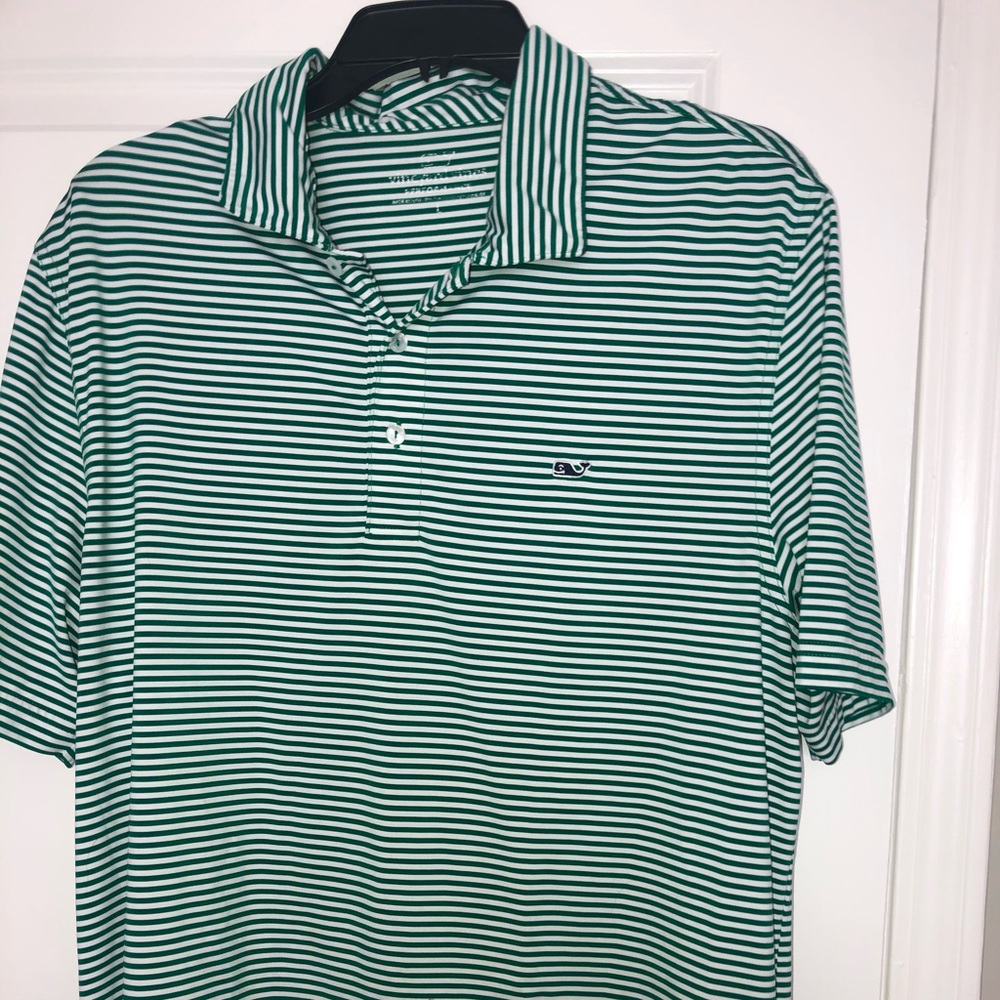 Green vineyard vines dri fit polo. Size Large